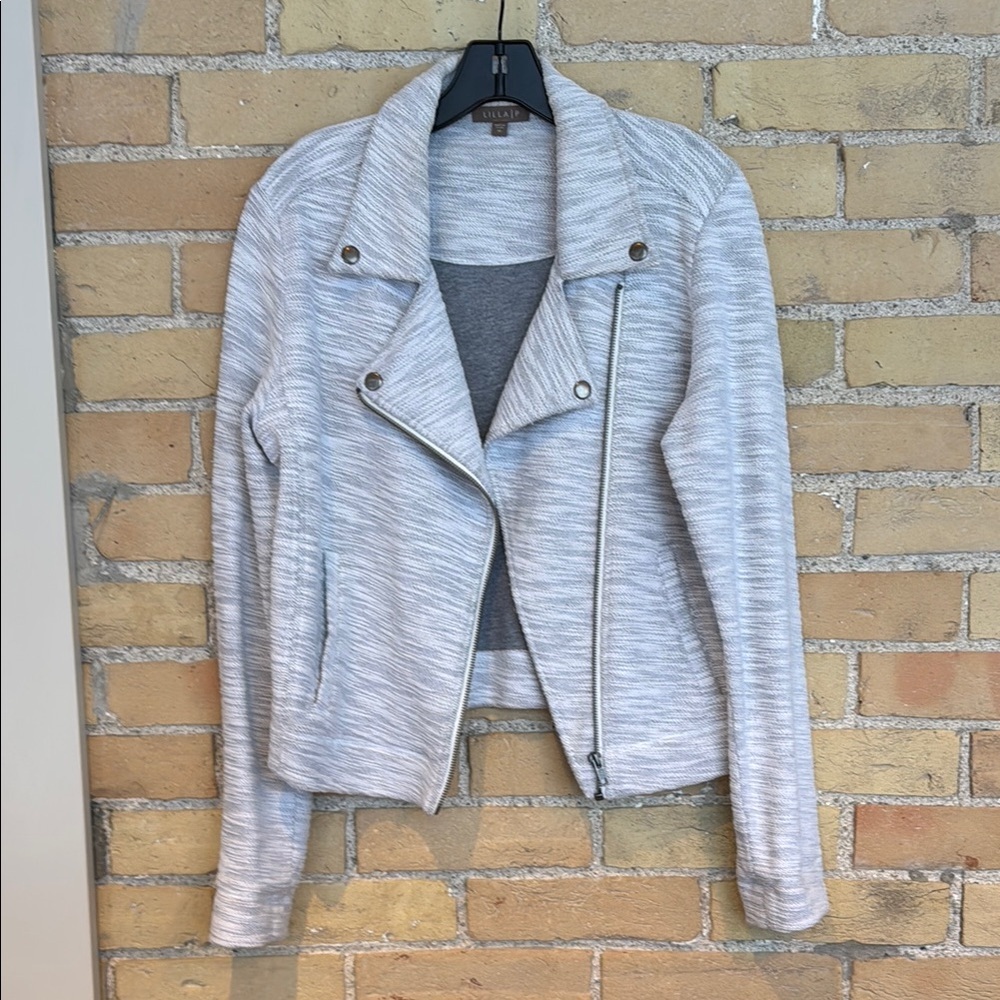 Lilla P Gray Moto Jacket